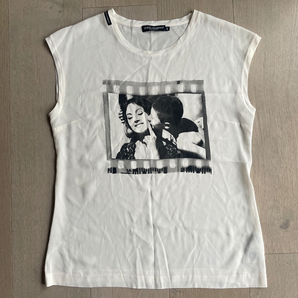 Dolce & Gabbana 100% Silk Oversize Top, IT 40, Womens Vest Tank Top